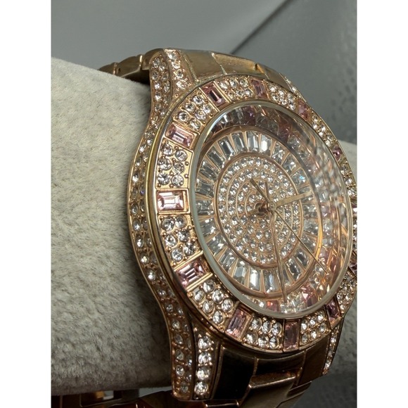 Victoria Wieck B9825 Rose Gold New Battery Ladies Pave Watch 38MM 6.5\